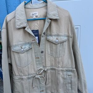Universal Thread Light Wash Jean Jacket | Drawstring Waist | Size L | NWT